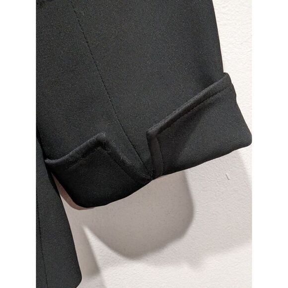 Lafayette 148 New York Black 3/4 Fold Up Sleeve Button Front Collared Blazer, 4 - Picture 4 of 9